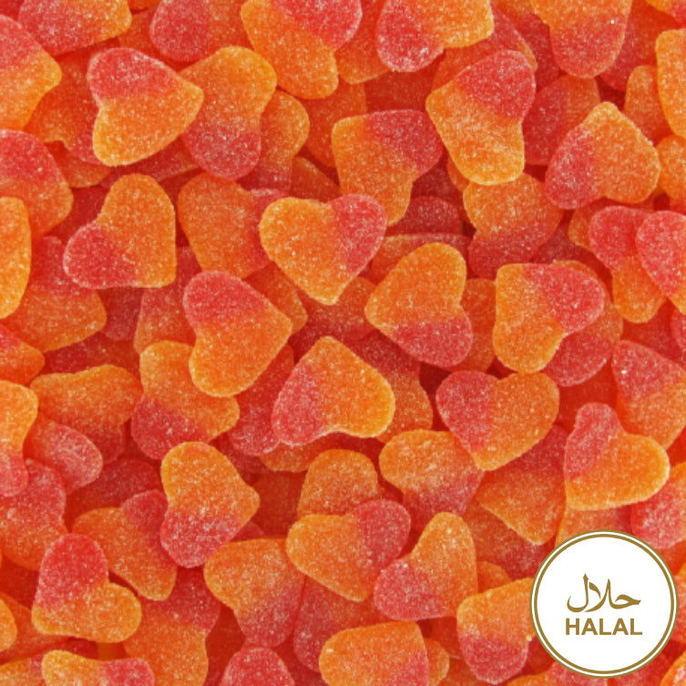 Coeurs pêche - Halal - 100g